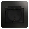 Розетка с/з со шторками с крышкой, 16А, IP44 (в сборе) Systeme Electric Glossa Антрацит GSL000748 GSL000748 - 2