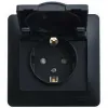 Розетка с/з со шторками с крышкой, 16А Systeme Electric Glossa Антрацит GSL000746 GSL000746 - 2