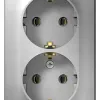 Розетка 2-ая с/з без шторок 16А, 250В, изолир. Пластина Systeme Electric Blanca наруж Алюминий BLNRA010213 BLNRA010213 - 2