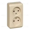 Розетка 2-ая б/з без шторок Systeme Electric Этюд наруж Крем PA16-005K PA16-005K - 1