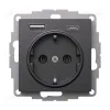 Розетка 16А с 2 USB A+C, 5В/2,4А/3,0А, 2х5В/1,5А, Systeme Electric AtlasDesign Базальт ATN001432 ATN001432 - 2