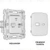 Комплект механизма розетки USB A+C 20W Ambrella Volt Omega (OP1110, VM177) MO111010 MO111010 - 3