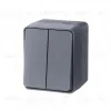 Выключатель 2-клавишный Systeme Electric AtlasDesign Profi54 Наруж Антрацит ATN544051 ATN544051 - 1