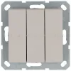 Выключатель трехклавишный 10A 250V с накладкой, цвет Тауп Jasmart G3031T G3031T - 1