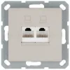Интернет-розетка RJ45 двойная с накладкой, цвет Тауп Jasmart G6106T G6106T - 1
