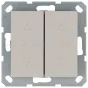 Выключатель двухклавишный для штор 10A 250V с накладкой, цвет Тауп Jasmart G3028T G3028T - 1