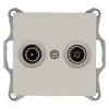 Розетка TV+FM Ф9.5mm оконечная с накладкой, цвет Тауп Jasmart G6204T G6204T - 1