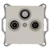 Розетка TV+FM+SAT Ф9.5mm проходная с накладкой, цвет Тауп Jasmart G6207T G6207T - 1