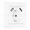 Комплект розетки с/з и шторками + USB и рамкой Arte Milano SET06-1-47-1 white SET06-1-47-1 white - 1