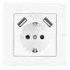 Комплект розетки с/з и шторками + USB и рамкой Arte Milano SET06-1-47-1 white SET06-1-47-1 white - 2