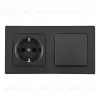 Выключатель одноклавишный с розеткой Arte Milano SET06-2-30-1-40-1 black SET06-2-30-1-40-1 black - 1