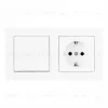 Выключатель одноклавишный с розеткой Arte Milano SET06-2-30-1-40-1 White SET06-2-30-1-40-1 White - 1