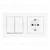 Выключатель двухклавишный с розеткой Arte Milano SET06-2-30-2-40-1 white SET06-2-30-2-40-1 white - 1