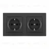 Розетка двойная (двухпостовая) с/з и шторками Arte Milano SET06-2-40-1x2 black SET06-2-40-1x2 black - 1