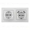 Розетка двойная (двухпостовая) c USB Arte Milano SET06-2-47-1-40-1 silver SET06-2-47-1-40-1 silver - 1