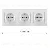 Розетка тройная (трехпостовая) с/з и шторками Arte Milano SET06-3-40-1x3 silver SET06-3-40-1x3 silver - 2