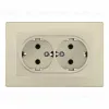 Розетка двойная с/з и шторками Arte Milano SET06-double-40-2 shampan SET06-double-40-2 shampan - 1