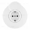 Розетка круглая с/з и шторками, защитной крышкой и рамкой Arte Milano SET08-1-41-1 white SET08-1-41-1 white - 1