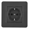 Комплект розетки с/з и шторками и рамкой Arte Milano SET16-1-40-1 black SET16-1-40-1 black - 2