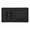 Выключатель одноклавишный с розеткой Arte Milano SET16-2-40-1-30-1 black SET16-2-40-1-30-1 black - 1