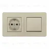 Выключатель одноклавишный с розеткой Arte Milano SET16-2-40-1-30-1 shampan SET16-2-40-1-30-1 shampan - 1