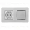 Выключатель одноклавишный с розеткой Arte Milano SET16-2-40-1-30-1 silver SET16-2-40-1-30-1 silver - 1
