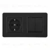 Выключатель двухклавишный с розеткой Arte Milano SET16-2-40-1-30-2 black SET16-2-40-1-30-2 black - 1
