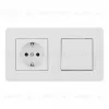 Выключатель одноклавишный с розеткой Arte Milano SET16-2-40-1-30-1 white SET16-2-40-1-30-1 white - 1
