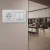 Выключатель двухклавишный с розеткой Arte Milano SET16-2-40-1-30-2 silver SET16-2-40-1-30-2 silver - 2