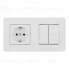 Выключатель двухклавишный с розеткой Arte Milano SET16-2-40-1-30-2 white SET16-2-40-1-30-2 white - 1