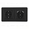 Розетка двойная (двухпостовая) с/з и шторками + USB Arte Milano SET16-2-47-1-40-1 black SET16-2-47-1-40-1 black - 1