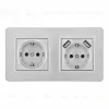 Розетка двойная (двухпостовая) с/з и шторками + USB Arte Milano SET16-2-47-1-40-1 silver SET16-2-47-1-40-1 silver - 1