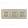 Розетка тройная (трехпостовая) с/з и шторками Arte Milano SET16-3-40-1x3 shampan SET16-3-40-1x3 shampan - 1