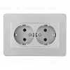 Розетка двойная с/з и шторками Arte Milano SET16-double-40-2 silver SET16-double-40-2 silver - 1