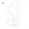 Уличный настенный светильник Arlight LGD-RAY-WALL-TWIN-R65-2x9W Warm3000 (GR, 23 deg, 230V) (IP65 Металл) 038154(1) 038154(1) - 2