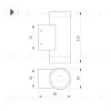Уличный настенный светильник Arlight LGD-RAY-WALL-TWIN-R65-2x12W Warm3000 (GR, 6 deg, 230V) (IP65 Металл) 044231(1) 044231(1) - 2