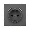 Механизм розетки с USB зарядкой Arlight SCT-NOBE-MUAA-SFPL-GR (230V, 16A) 054291 054291 - 2