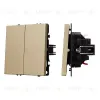 Механизм выключателя двухклавишный непроходной Arlight SWT-NOBE-MK02-SFPL-GD (230V, 10A) 054253 054253 - 1