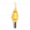 Лампа светодиодная филаментная Volpe E14 5W Свеча на ветру янтарная LED-CW35-5W/AMBER/E14/VLF UL-00009158 LED-CW35-5W/AMBER/E14/VLF - 1