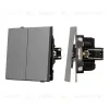 Механизм выключателя двухклавишный непроходной Arlight SWT-TENDO-MK02-PL-GR (230V, 10A) 054060 054060 - 1