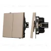 Механизм выключателя двухклавишный непроходной Arlight SWT-TENDO-MK02-PL-GD (230V, 10A) 054061 054061 - 1