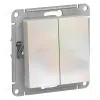 Выключатель 2-клавишный с самовозвратом, сх.2, 10А, механизм Systeme Electric AtlasDesign Жемчуг ATN000417 ATN000417 - 1