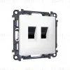 Комплект механизма компьютерной двойной розетки RJ-45 с автоматической защитной шторкой Alfa Белый глянец Quant Ambrella Volt MA112110 (AP1121, VM189) MA112110 - 3