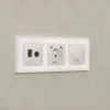 Комплект механизма электрической розетки 2USB С+C 20W Ambrella Volt MA210510 (быстрая зарядка) с/з на винтовых зажимах 16A-250V Alfa Жемчуг Quant MA210510 - 1