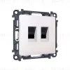 Комплект механизма компьютерной двойной розетки RJ-45 с автоматической защитной шторкой Alfa Жемчуг Quant Ambrella Volt MA212110 (AP2121, VM189) MA212110 - 3