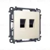 Комплект механизма компьютерной двойной розетки RJ-45 с автоматической защитной шторкой Alfa Бежевый матовый Quant Ambrella Volt MA332110 (AP3321, VM189) MA332110 - 4