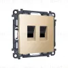 Комплект механизма компьютерной двойной розетки RJ-45 Ambrella Volt MA612110 (8P8C) CAT6 с автоматической защитной шторкой Alfa Шампань Quant MA612110 - 3