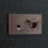 Комплект мех-ма компьютерной розетки RJ-45 экранированной с автоматической защитной шторкой Alfa Темная бронза матовый Quant Ambrella Volt MA642005 (AP6420, VM185) MA642005 - 1