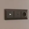 Комплект механизма TV розетки SAT 5-2400MHz 3.5dB Alfa Темная бронза матовый Quant Ambrella Volt MA643050 (AP6430, VM215) MA643050 - 1