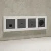 Комплект механизма компьютерной розетки RJ-45 экранированной с автоматической защитной шторкой Alfa Антрацит серый Quant Ambrella Volt MA662005 (AP6620, VM185) MA662005 - 1